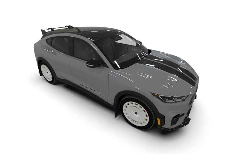 Ford Mach-E Mud Flap Kit - Rally Armor - Rally Edition UR - Black/Metallic Black Logo - `21-`25